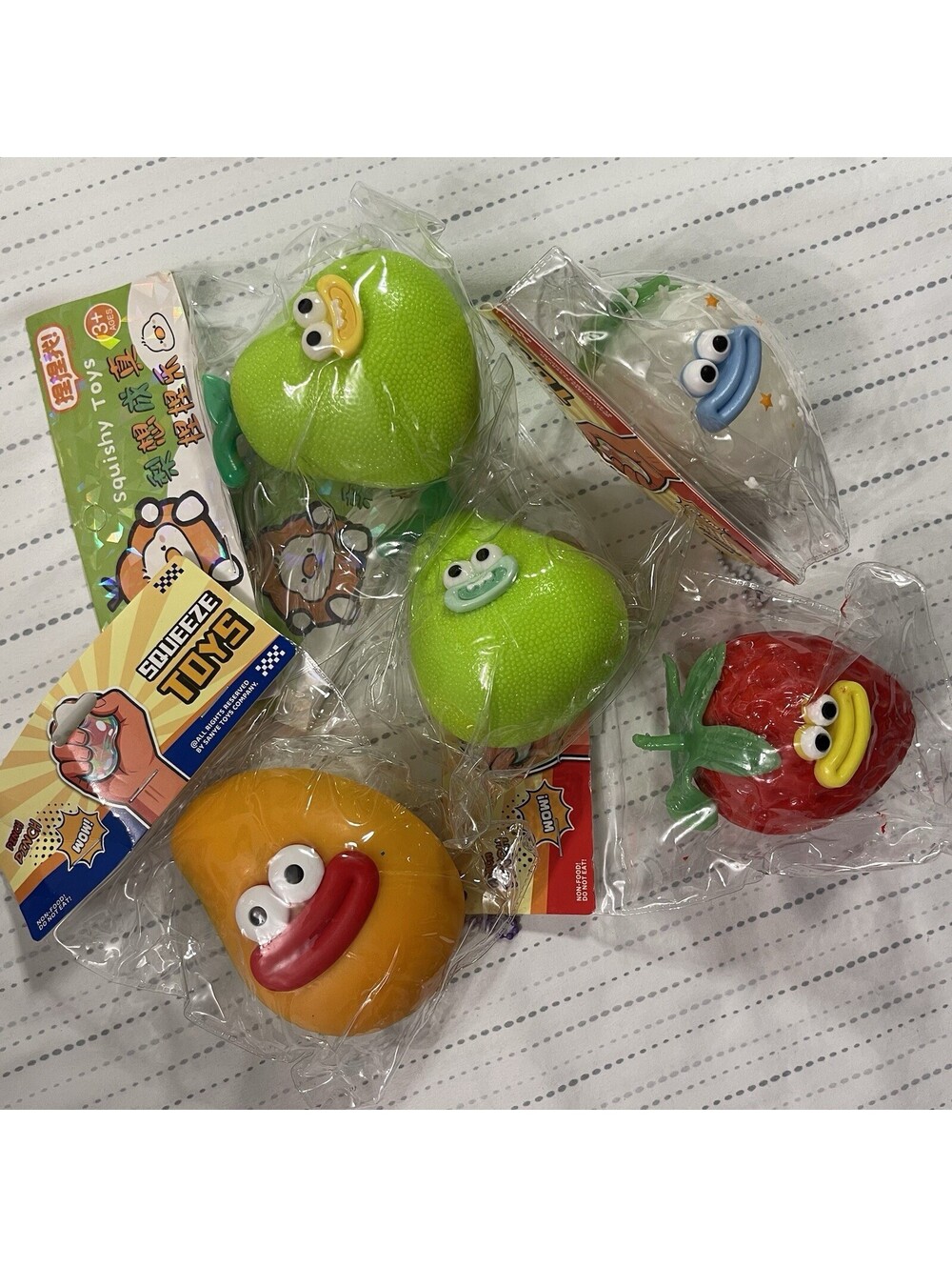 Smusher Fruit Family Lot Of 5 Squishy Toys 2 Strawberry 2 Pear 1 Mango VIRAL NEW